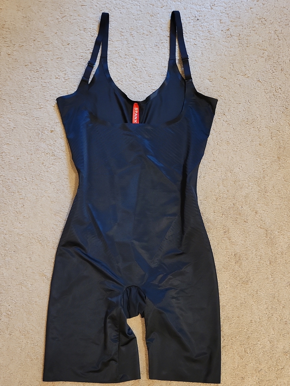 ​Spanx OnCore Open Bust Mid Thigh Sculpting Bodysuit Black XS/TP